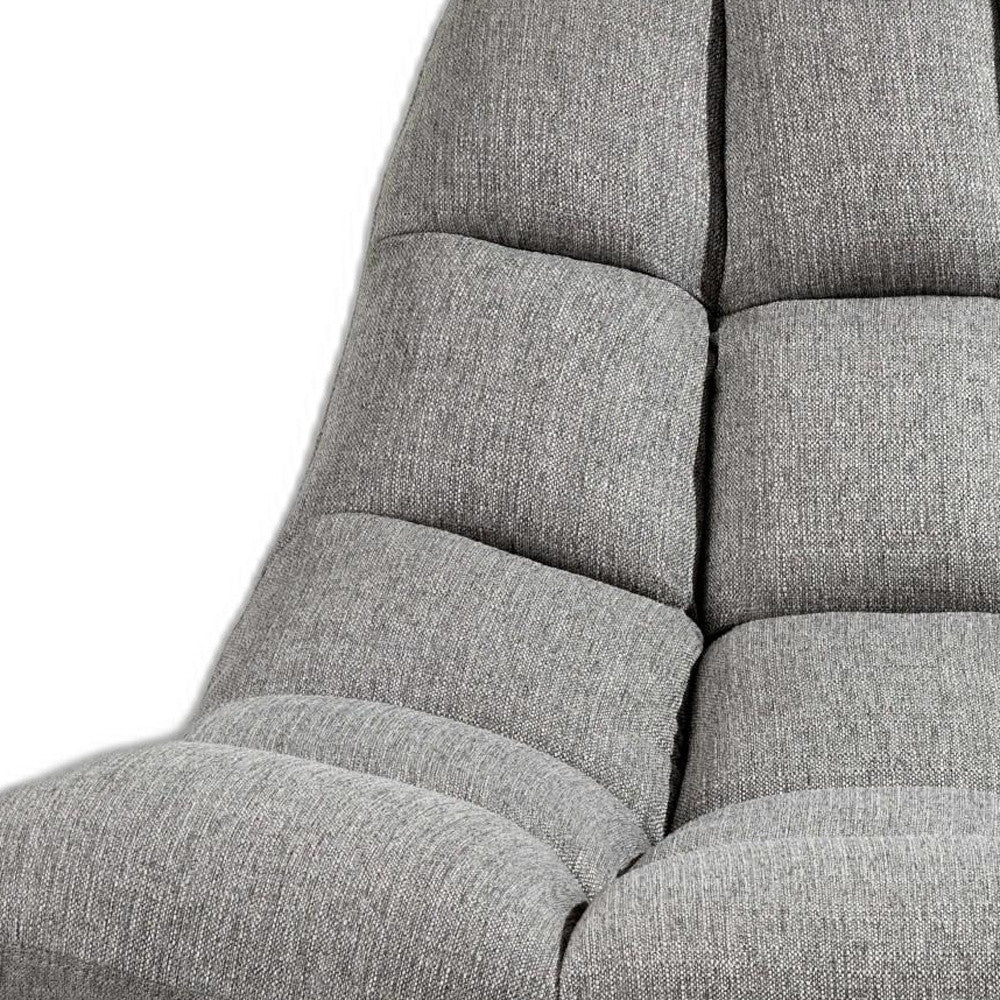 Homeroots 40" Gray And Silver Linen Tufted Butterfly Chair Light Grey  372931