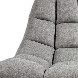 Homeroots 40" Gray And Silver Linen Tufted Butterfly Chair Light Grey  372931