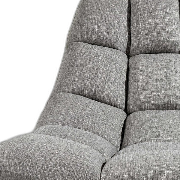 Homeroots 40" Gray And Silver Linen Tufted Butterfly Chair Light Grey  372931