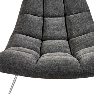 Homeroots 40" Gray And Silver Linen Tufted Lounge Chair Dark Grey  372932