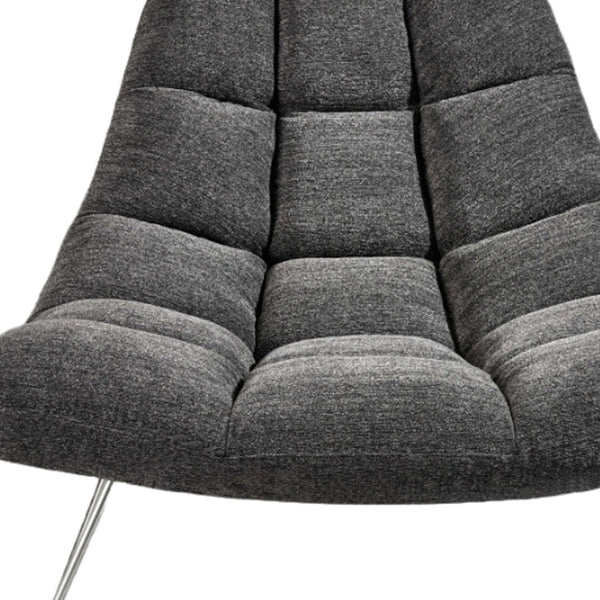Homeroots 40" Gray And Silver Linen Tufted Lounge Chair Dark Grey  372932