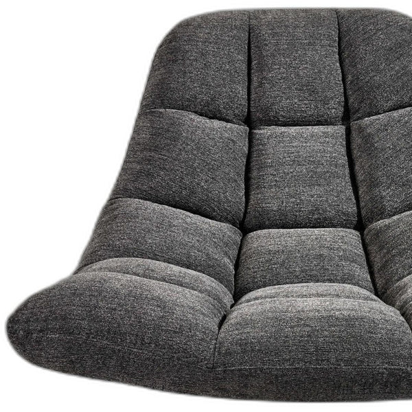 Homeroots 40" Gray And Silver Linen Tufted Lounge Chair Dark Grey  372932