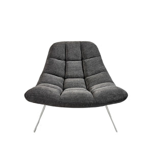 Homeroots 40" Gray And Silver Linen Tufted Lounge Chair Dark Grey  372932