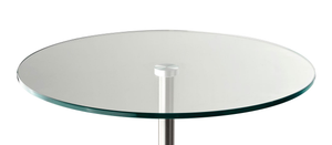 Homeroots 21" Silver And Clear Glass Round End Table Brushed Steel  372938