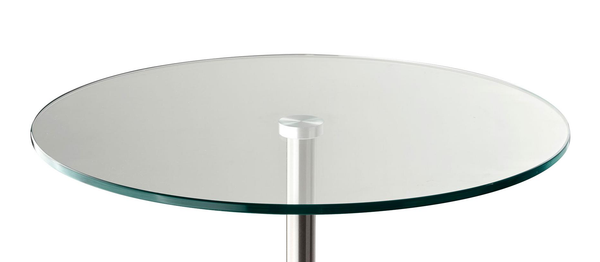 Homeroots 21" Silver And Clear Glass Round End Table Brushed Steel  372938