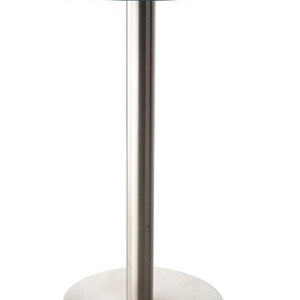 Homeroots 21" Silver And Clear Glass Round End Table Brushed Steel  372938