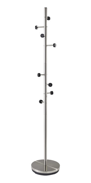 Homeroots 68" Brushed Steel Brushed Steel Coat Rack  Metal 372942