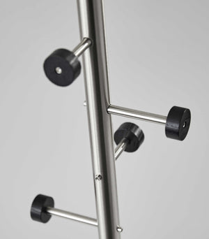 Homeroots 68" Brushed Steel Brushed Steel Coat Rack  Metal 372942