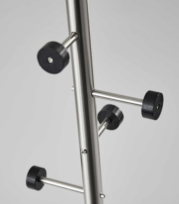 Homeroots 68" Brushed Steel Brushed Steel Coat Rack  Metal 372942