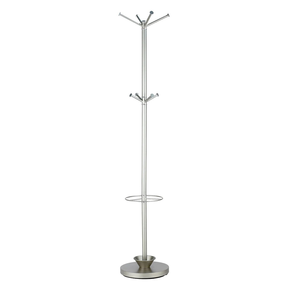 Homeroots 14" X 70" Champagne Powder Coated Steel Umbrella Stand Coat Rack  Powder Coated Steel 372946