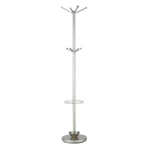 Homeroots 14" X 70" Champagne Powder Coated Steel Umbrella Stand Coat Rack  Powder Coated Steel 372946