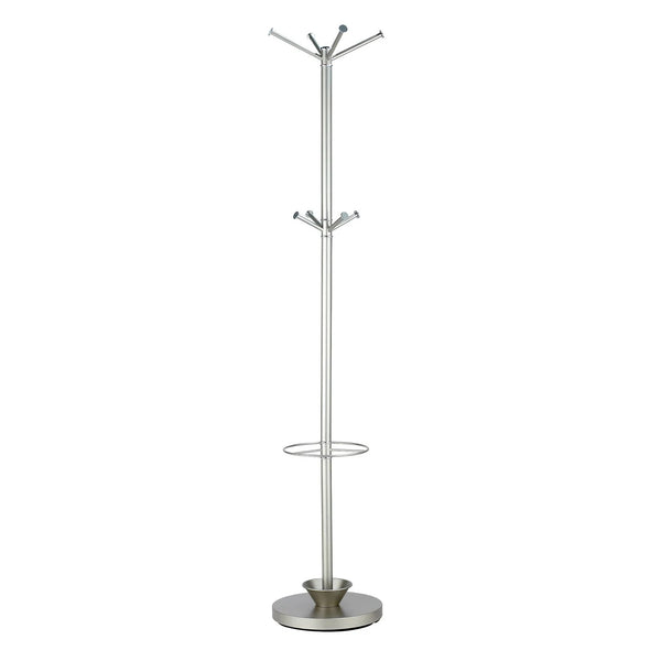 Homeroots 14" X 70" Champagne Powder Coated Steel Umbrella Stand Coat Rack  Powder Coated Steel 372946