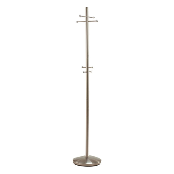 Homeroots 13" X 67" Brushed Steel Brushed Steel Coat Rack  Metal 372947