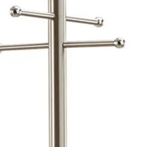 Homeroots 13" X 67" Brushed Steel Brushed Steel Coat Rack  Metal 372947