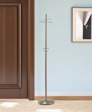 Homeroots 13" X 67" Brushed Steel Brushed Steel Coat Rack  Metal 372947