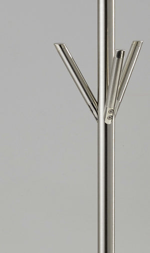 Homeroots 12" X 68" Brushed Steel Brushed Steel Pyramid Coat Rack  Metal 372948