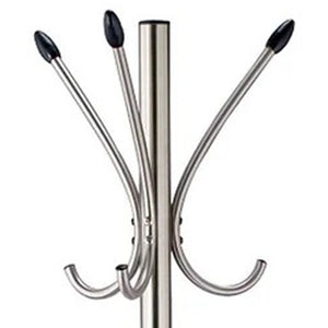 Homeroots 13" X 68" Brushed Steel Brushed Steel Stand  Coat Rack  Metal 372949