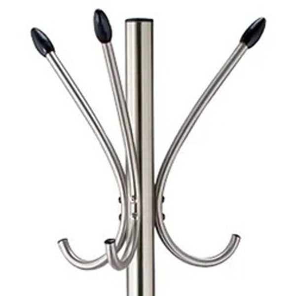 Homeroots 13" X 68" Brushed Steel Brushed Steel Stand  Coat Rack  Metal 372949