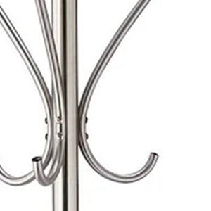 Homeroots 13" X 68" Brushed Steel Brushed Steel Stand  Coat Rack  Metal 372949