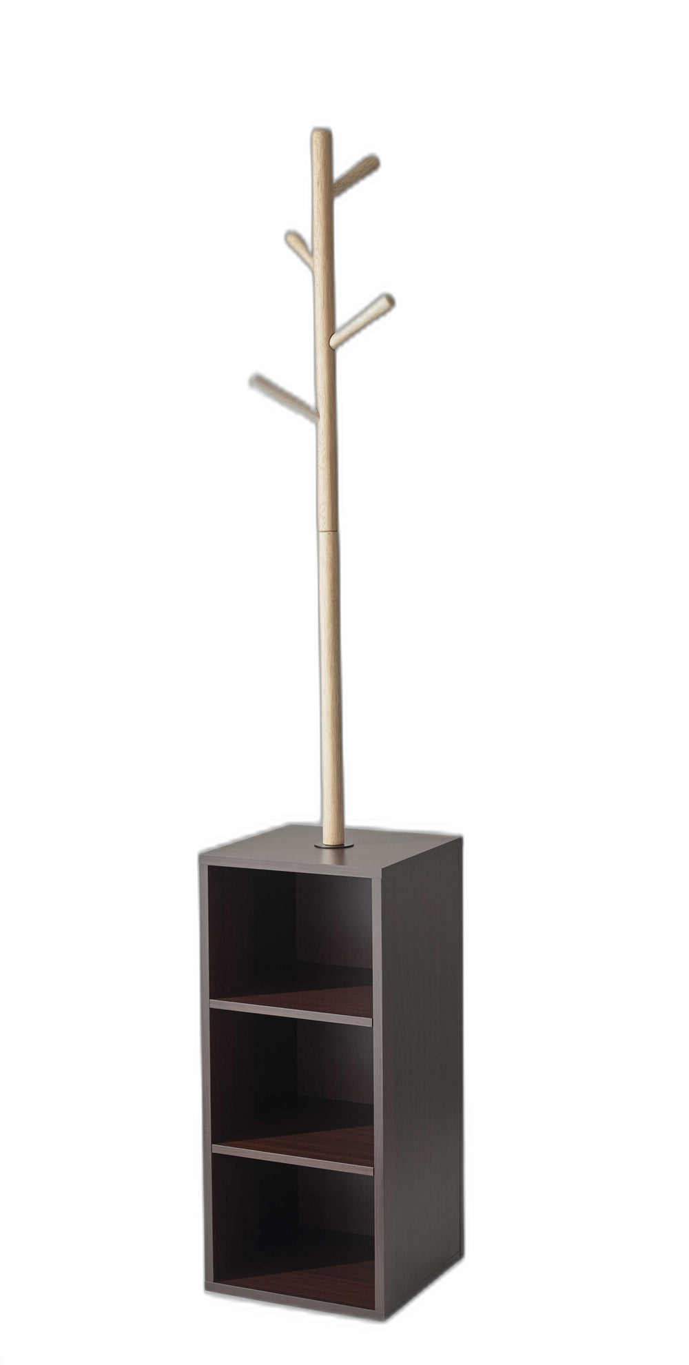 Homeroots 12" X 12" X 69" Walnut Walnut Storage Coat Rack  Wood 372950