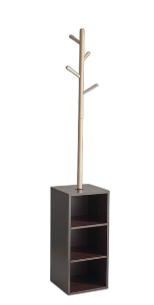 Homeroots 12" X 12" X 69" Walnut Walnut Storage Coat Rack  Wood 372950