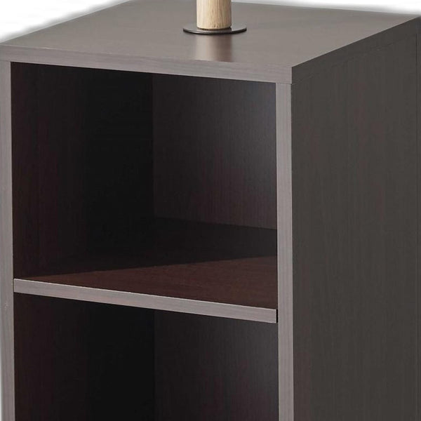 Homeroots 12" X 12" X 69" Walnut Walnut Storage Coat Rack  Wood 372950