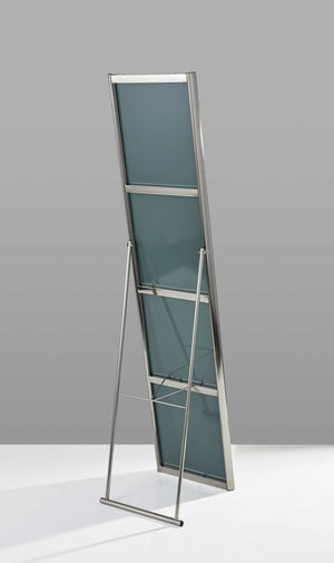 Homeroots 59" Silver Metal Framed Cheval Standing Mirror  Metal 372953