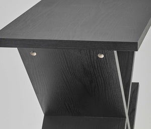 Homeroots 19" Black Solid Wood Pedestal Console Table   372954