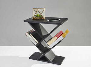 Homeroots 19" Black Solid Wood Pedestal Console Table   372954