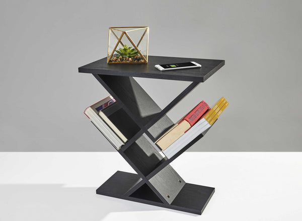 Homeroots 19" Black Solid Wood Pedestal Console Table   372954