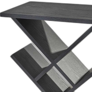 Homeroots 19" Black Solid Wood Pedestal Console Table   372954