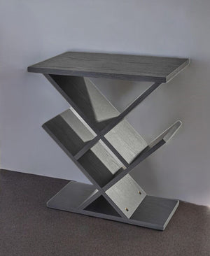 Homeroots 19" Black Solid Wood Pedestal Console Table   372954