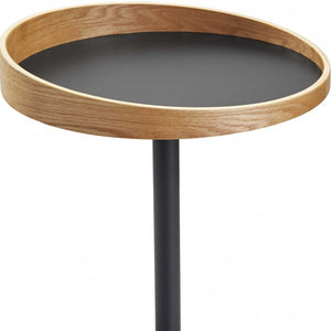 Homeroots 22" Black Solid Wood Round End Table Black  372969