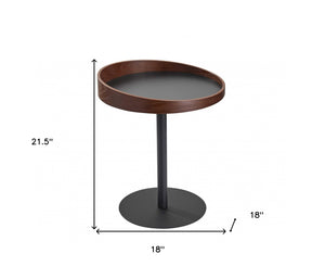 Homeroots 18" X 18" X 20-21.5" Black  End Table Black  372970