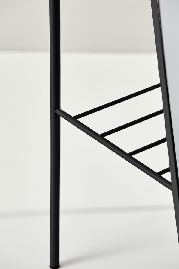 Homeroots Black Rectangle Cheval Standing Metal Mirror  Metal,Manufatured Wood 372971