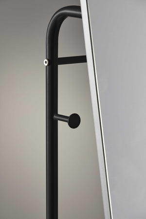 Homeroots Black Rectangle Cheval Standing Metal Mirror  Metal,Manufatured Wood 372971