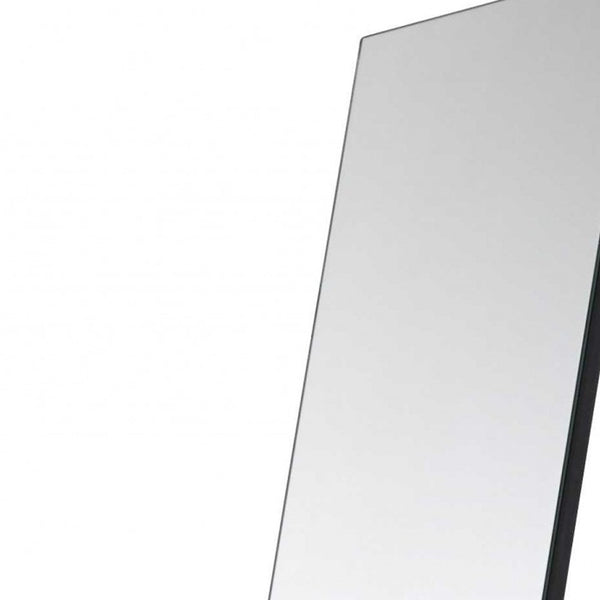 Homeroots Black Rectangle Cheval Standing Metal Mirror  Metal,Manufatured Wood 372971