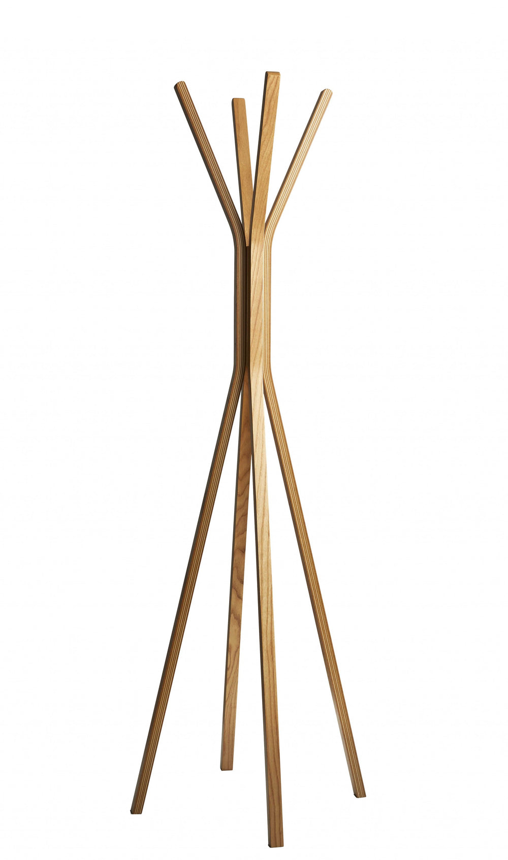 Homeroots 68" Natural Modern Wood Coat Tree Rack Natural Wood 372978