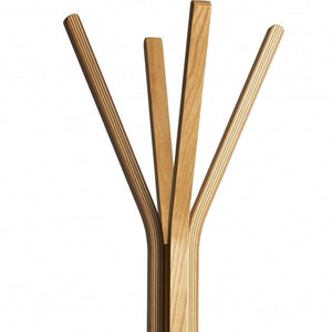 Homeroots 68" Natural Modern Wood Coat Tree Rack Natural Wood 372978