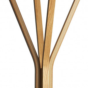 Homeroots 68" Natural Modern Wood Coat Tree Rack Natural Wood 372978