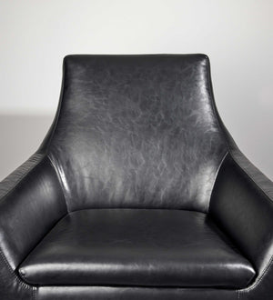 Homeroots Distressed Black Faux Leather Armchair Black  372982