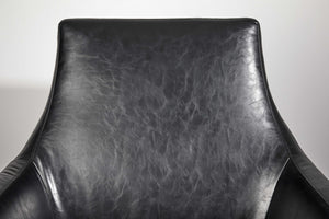 Homeroots Distressed Black Faux Leather Armchair Black  372982