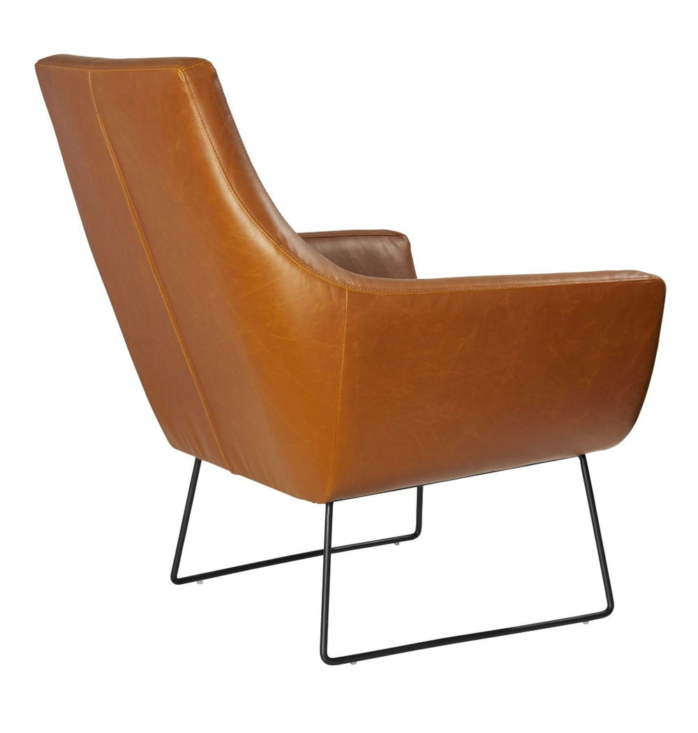 HomeRoots 33" Distressed Faux Leather Arm Chair - Stylish Comfort with Modern Appeal for Any Space Brown 372983