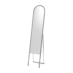 Homeroots 64" Silver Arch Metal Framed Freestanding Mirror White Metal 372988