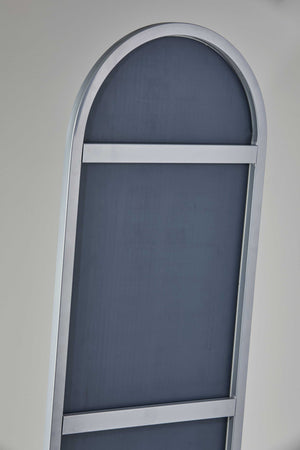 Homeroots 64" Silver Arch Metal Framed Freestanding Mirror White Metal 372988