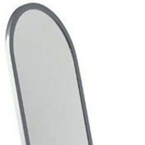 Homeroots 64" Silver Arch Metal Framed Freestanding Mirror White Metal 372988