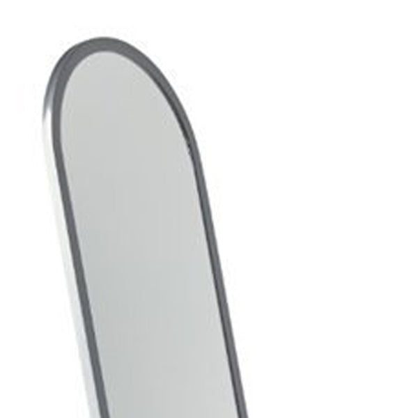 Homeroots 64" Silver Arch Metal Framed Freestanding Mirror White Metal 372988