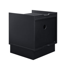 English Elm Christopher Knight Home® - Mid Mid Century Modern Nightstand with USB Charging Station, LED App-Control Lights, 2 Drawers, Sleek Design Black 22.24 L x 18.7 W x 7.09 H N761P255453B