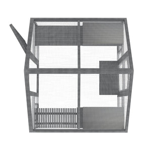 English Elm Cat, Outdoor Wood Enclosure Multi-level Shelter with Platforms Resting Boxes Waterproof Canopy W1598S00039