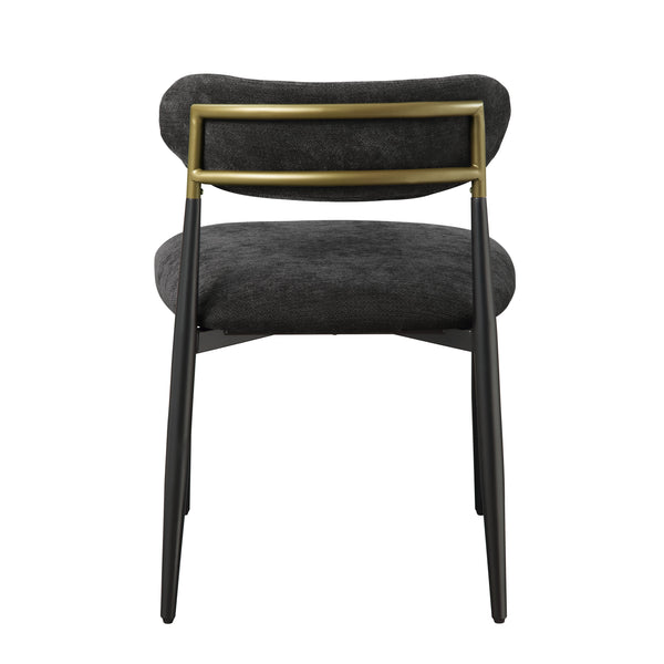 English Elm Jaramillo Upholstered Contemporary Side Chair Set of 2 with Metal Frame, Comfortable Foam Seating Black 31 L x 24 W x 24 H B2726P287293